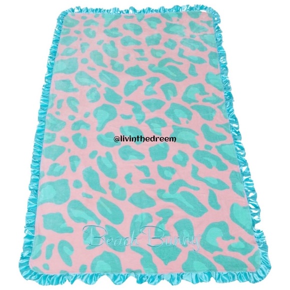 Beach Bunny Cherry Blossom Aqua Leopard Beach Towel - Picture 3 of 6
